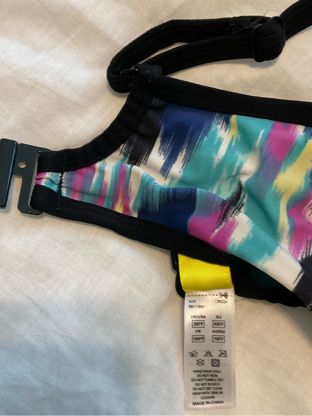 Panache Multicolor Abstract Print Underwire Swim Bra with Black Trim - Picture 3 of 4